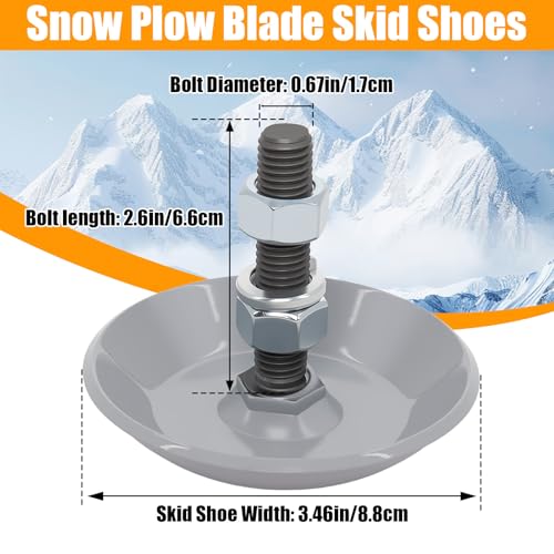 Podoy Snow Plow Blade Heavy Duty Skid Shoes (2 Pack) - color: Silver
