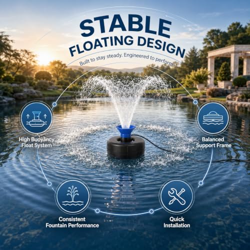 1HP Farm Pond Fountain Pump 15000 GPH with Timer, 100FT Cord