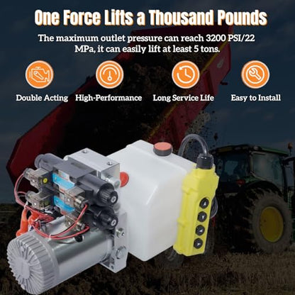 4 Way Double Acting Hydraulic Power Unit with 4.5 Quart Reservoir