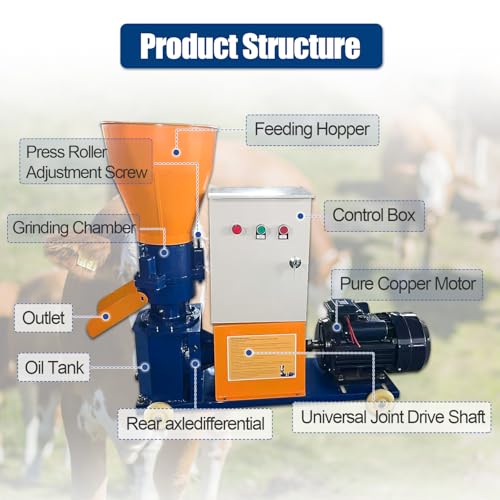 110V Feed Pellet Mill Machine w/Control Box Pellet Maker Machine