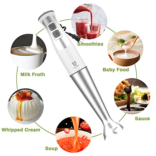 UTALENT Immersion Hand Blender with chopper - Puree Baby Food, Sauce & Soup