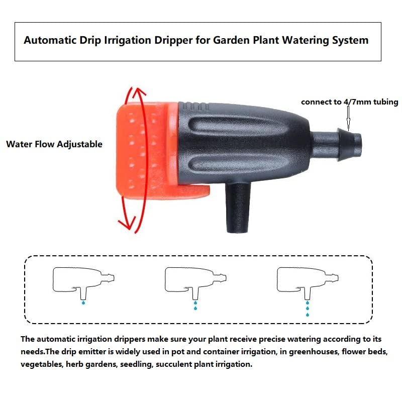 1/4" Drip Irrigation Dripper for Garden Plants Irrigation System,30 Pack - color: 30pcs Adjustable Drippers