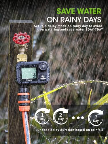 Water Timer for Garden Hose Faucet with Brass Inlet - color: Grey Black, size: 1 Outlet