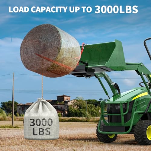 YITAMOTOR 39" Hay Spear Attachment, 3000lbs Bucket Tractor Dual Bale Spears - size: 39 Inch