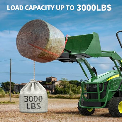 YITAMOTOR 39" Hay Spear Attachment, 3000lbs Bucket Tractor Dual Bale Spears - size: 39 Inch
