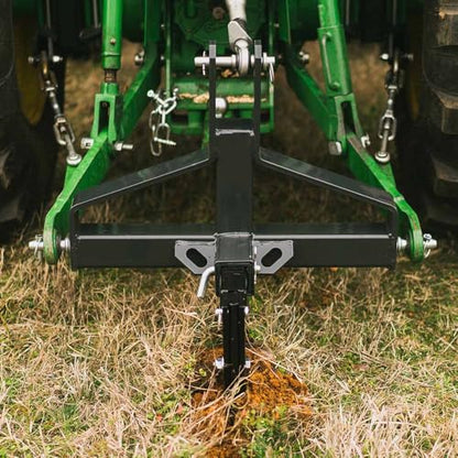 Titan Attachments 3 Point 2" Trailer Receiver, Tractor Hitch Fits Category 1 Tractors, Quick Hitch Compatible Adapter, 1,500 lb Towing Capacity, 3" Tubular Steel Drawbar