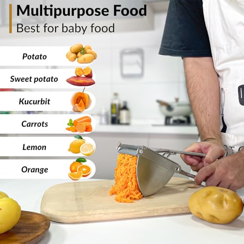 SPEENSUN Potato Ricer, 22oz Large Capacity, Heavy Duty Stainless Steel - color: Silver