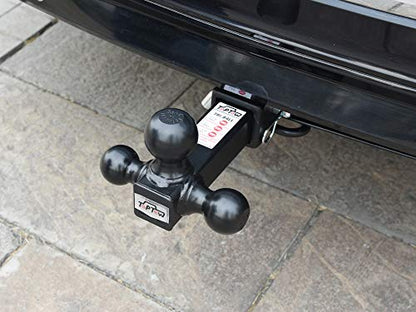 TOPTOW Trailer Hitch Tri-Ball Hitch Ball Mount with 1-7/8", 2" and 2-5/16" Black Tow Balls, Fits for 2-inch Hitch Receivers - size: Black hitch ball with pin