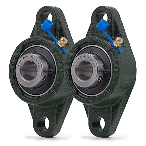 XIKE 2 Pcs UCFL202-10 Bore 5/8" Pillow Block Flange Mounted Ball Bearings. - size: UCFL202-10 Bore 5/8"