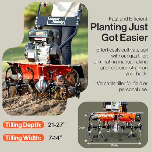 SuperHandy Tiller Cultivator, 7HP 209cc, Soil Tiller, Use Case Focus - style: Front Tine Tiller