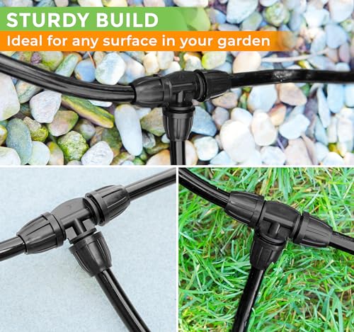 CARPATHEN 5/16" Barbed Tee Connector Parts for Drip Irrigation System 5 pcs - size: 5 pcs Splitters Connectors