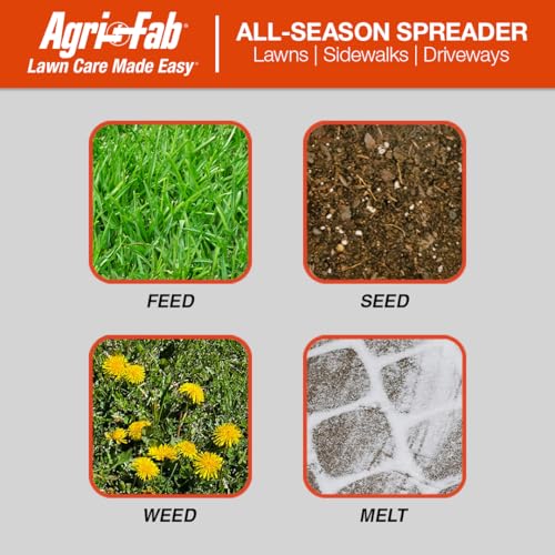 Agri-Fab Tow Behind Broadcast Spreader for Seed, Fertilizer, Salt and Ice Melt, 185 lb Capacity Lawn and Garden Spreader with 12 Ft Spread Width - style: 185 lb. Direct Rod Control Tow-Behind Lawn and Garden Spreader