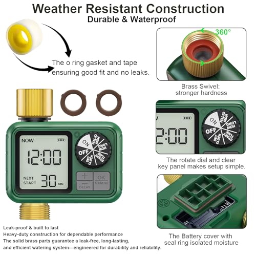 Water Timer for Outdoor Garden Hose, Sprinkler Timer for Garden - style: 1 Brass Outlet