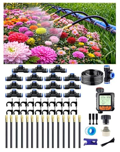 360° Adjustable Drip Irrigation System – Garden Watering Sprinkler System - size: 65 FT