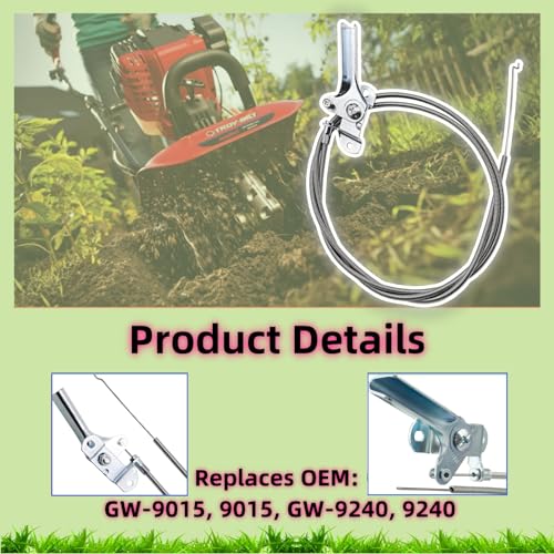 GW-9015 Throttle Choke Cable Fits for Troy-Bilt Horse Tiller Replacement - size: GW-9015