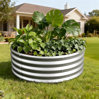 3PCS 3x3x1FT Galvanized Metal Raised Garden Bed,Outdoor Planter Box for Vegetables - size: 3x3x1(3PCS)