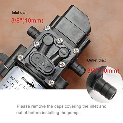 12V DC Fresh Water Diaphragm Pump, 4 L/Min 1.0 GPM 80 PSI