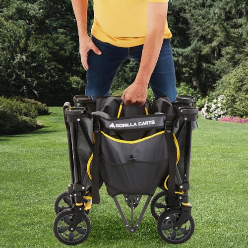 Gorilla Carts Collapsible Folding Outdoor Utility Wagon, 7 Cu Ft, Gray - color: Gray