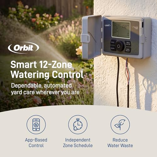 Orbit B-hyve Smart Indoor/Outdoor Sprinkler Controller - 12-Zone - App Controlled Smart Controller with Custom Irrigation Schedules - Weatherproof Multi-Zone Sprinkler System - 57950 - size: 12-Zone