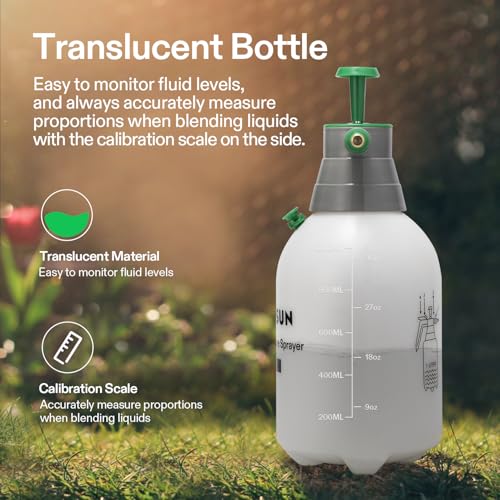 VIVOSUN 1L Pump Sprayer, 34oz Water Spray Bottle with Safety Valve - size: 34 ounce