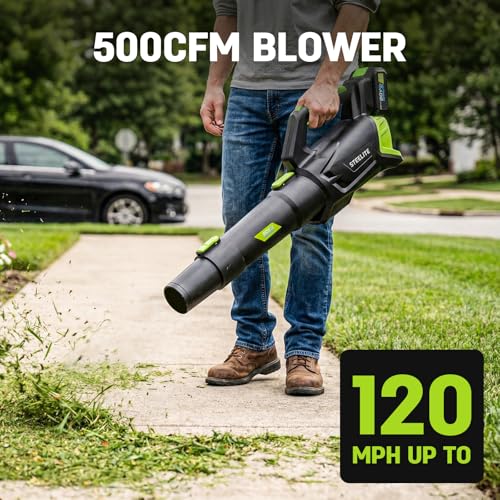 STEELITE 20V Cordless Lawn Mower & Leaf Blower Combo, 13-Inch - color: Verdant