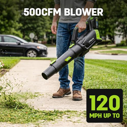STEELITE 20V Cordless Lawn Mower & Leaf Blower Combo, 13-Inch - color: Verdant