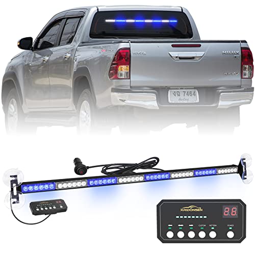 XRIDONSEN 35 inch Blue White Emergency Lights 48 LED Strobe Light Bar - color: Blue/White