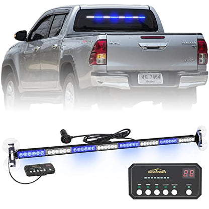 XRIDONSEN 35 inch Blue White Emergency Lights 48 LED Strobe Light Bar - color: Blue/White