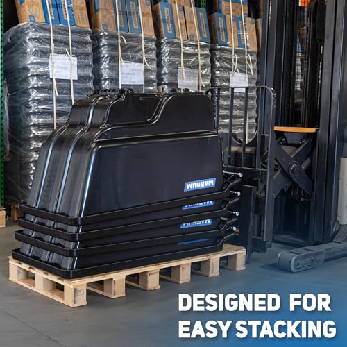 Tilt Truck, 1/2 Cu. Yd. Capacity Dump Cart with Non-Marking 12” Wheels & 5” Casters & Forklift-able Frame for Jobsites, 850 lbs, Trash Cart with Wheels DUC12T-F-NM-04PK (4-Pack) - size: Non-Marking Wheels, style: Forklift Frame