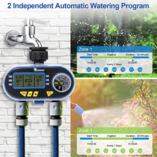 Sprinkler Water Timer with Rain Delay Function for Garden Hose - style: 2 Outlet Water Timer