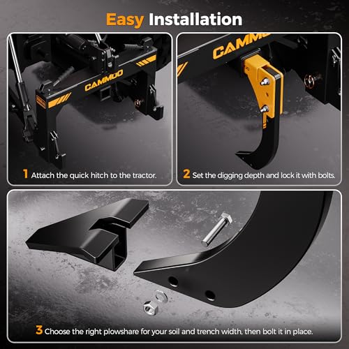 CAMMOO Hitch Mounted Trencher Ripper, Yellow - color: Yellow