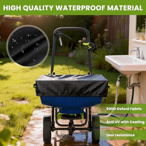 Broadcast Spreader Cover - 600D Waterproof, Fits 85-100lb Hopper, 26x26x10