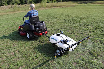 Master Mfg 24-Gallon Deluxe Pull-Behind Trailer Broadcast Sprayer - 7ft Swath, 2.2GPM, 70PSI Max
