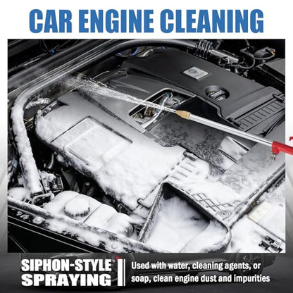 Air Engine Cleaning Gun with 3.93Ft Hose,Elbow Pneumatic Siphon Spray Gun for Car Engine Dust Detail Cleaning,High Pressure Professional Long Air Blow Guns Airs Spray Guns (Red) - color: Red