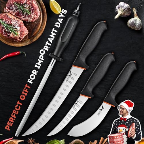 Golden Bird Butcher Knife Set for Meat Cutting, Gifts for Men Women - size: 10.01 inches