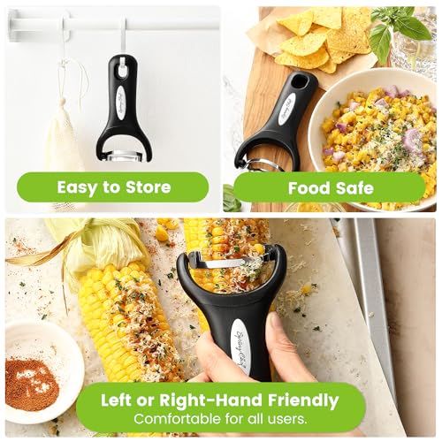 Spring Chef Stainless Steel Corn Peeler, Corn on the Cob Stripper Tool, 2Pk