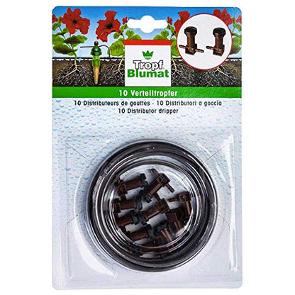 Blumat 10 Distributor Drippers with 3mm Tubing for Drip Irrigation and Automatic Watering | Drip Line System Parts (2 Pack (3mm))