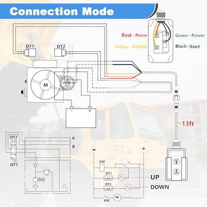 mxuteuk 4 Wire Dump Trailer Remote Control Switch 12V DC Up Down Push Button Switch for Double Acting Hydraulic Pump Lift Winch Dump Bed G018-4W - size: G018-4W