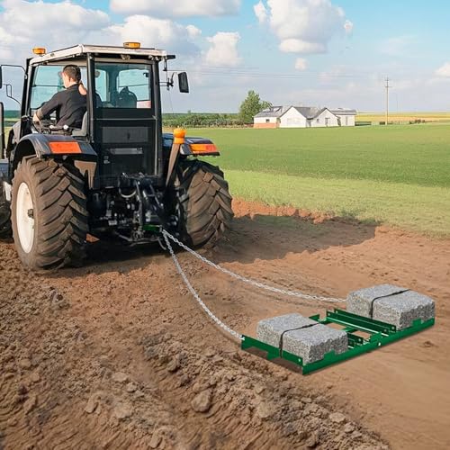 VEVOR Drag Harrow 4 ft Tow Behind Drag Harrow with 72 in Chain, Green - size: 4 FT- Green