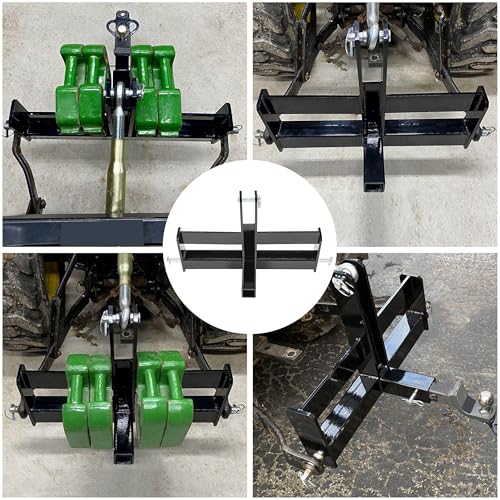 GAOMON 3 Point Trailer Hitch with 2" Receiver for Category 1, 3 Pt Tractor Quick Hitch Drawbar Adapter Attachments with Suitcase Weight Brackets
