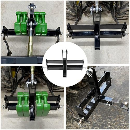 GAOMON 3 Point Trailer Hitch with 2" Receiver for Category 1, 3 Pt Tractor Quick Hitch Drawbar Adapter Attachments with Suitcase Weight Brackets