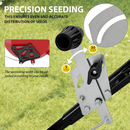 MOUMON 50LBS Push Broadcast Fertilizer Spreader, Walk-Behind Garden Seeder