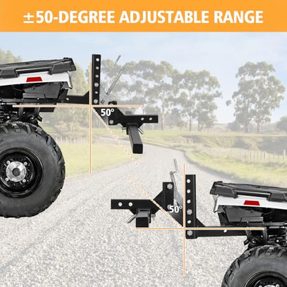 Manual Implement Lift, 1 Point and 2 Inch Receiver, 50 in, Adjustable Height, UTV ATV Rake Scrape Blade Plow Disc Universal Tow Behind Attachments
