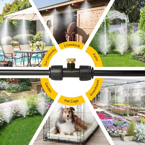 Misters for Outside Patio with Automatic Sprinkler Timer - size: 60FT