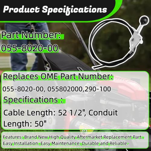 055-8020-00 055802000 Throttle Control Cable Compatible with Bad Boy Mowers - size: 055-8020-00