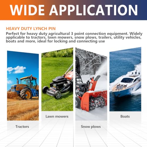 12Pcs 4 Sizes Lynch Pin Assortment Kit Heavy Duty Linch Pin for Trailer Tructs 3 Point Hitch Pins Mower Farm Machinery of 3/16" & 1/4" & 5/16" & 7/16" - size: 4 sizes 12pcs