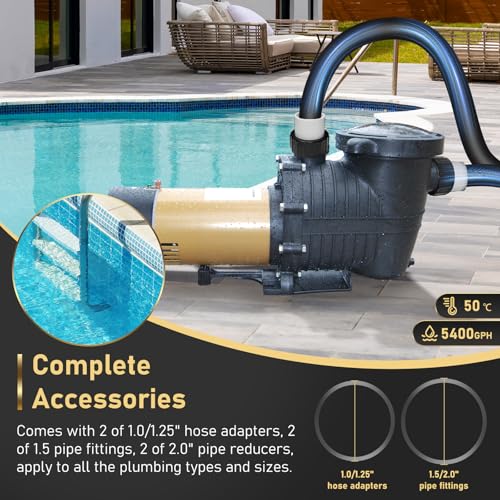 230Vac 1.5HP Two-Speed Energy-Saving Pool Pump 5400GPH - color: Confident Yellow