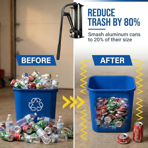 Heavy Duty Wall Mounted Can Crusher | Recycling 12/16/24/32oz
