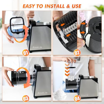 Anatole 7-In-1 Electric Cheese Grater Ice Shaver Vegetable Shredder 250W