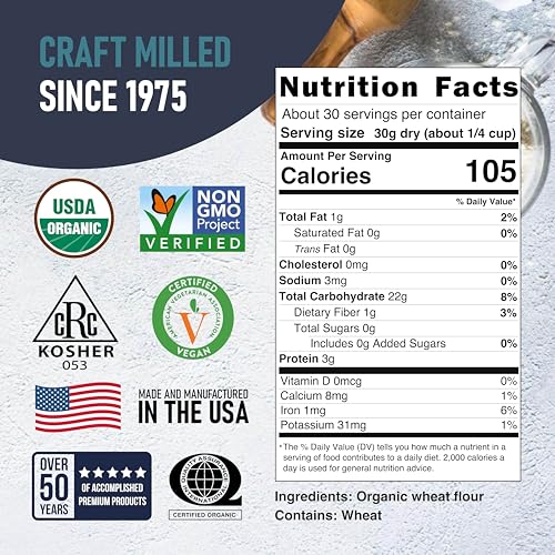 Great River Milling Organic 00 Pizza Flour, Neapolitan Style, 2 lb - size: 2 LB
